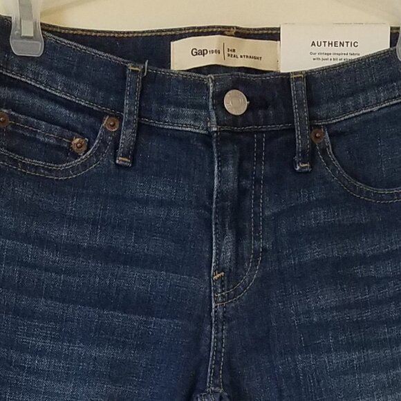 Gap Real straight denim skinny jeans sz 24R NWT - Picture 3 of 5
